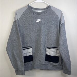 Nike Boys Gray Textured Sweatshirt Size XL GUC